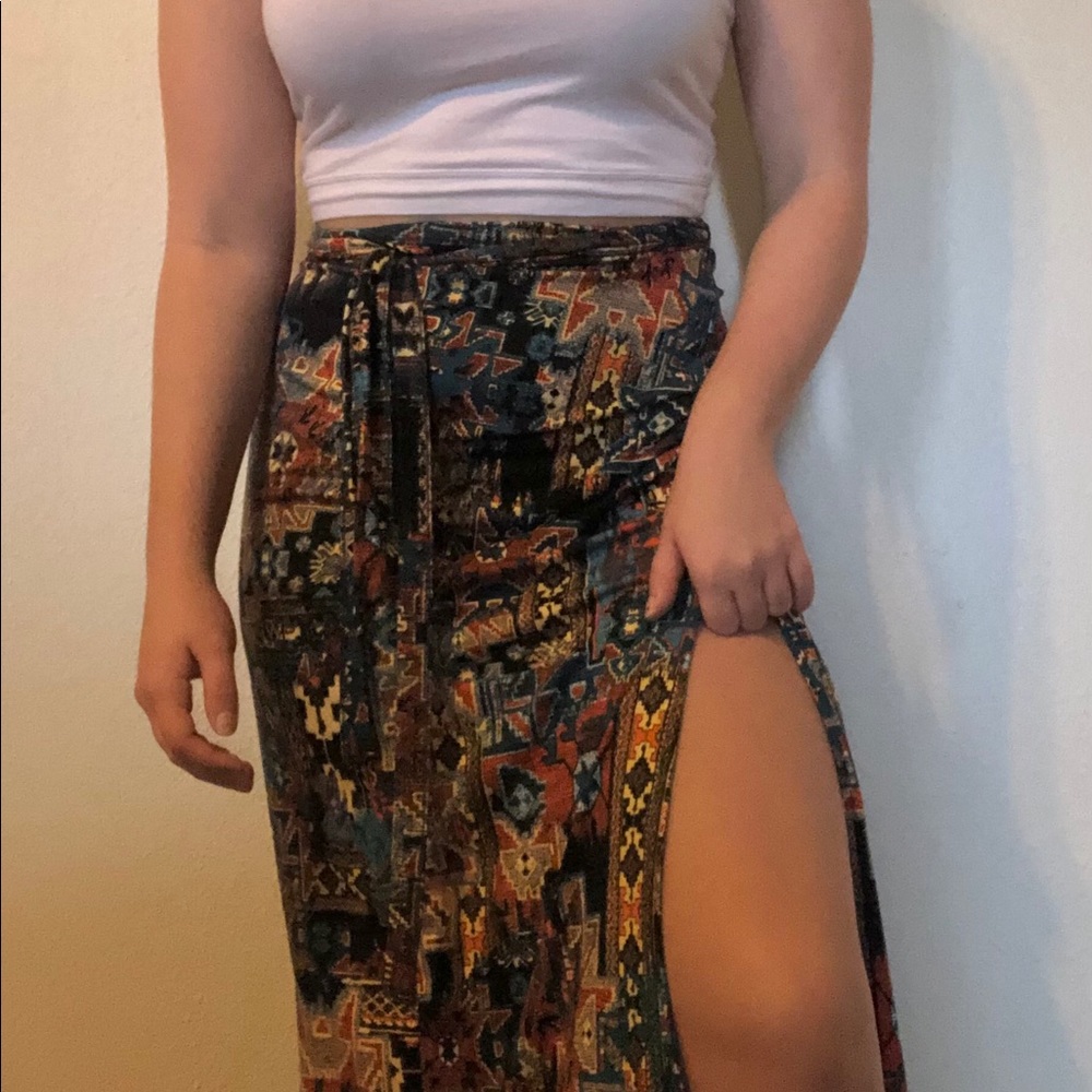 Teal Patterned Skirt